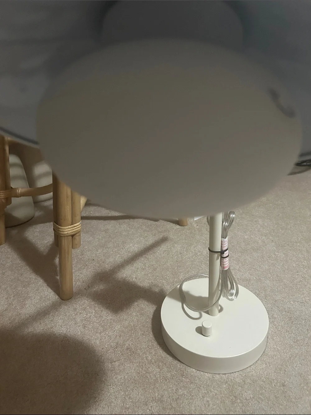 Threshold Cream Metal Task Table Lamp with White Globe Shade